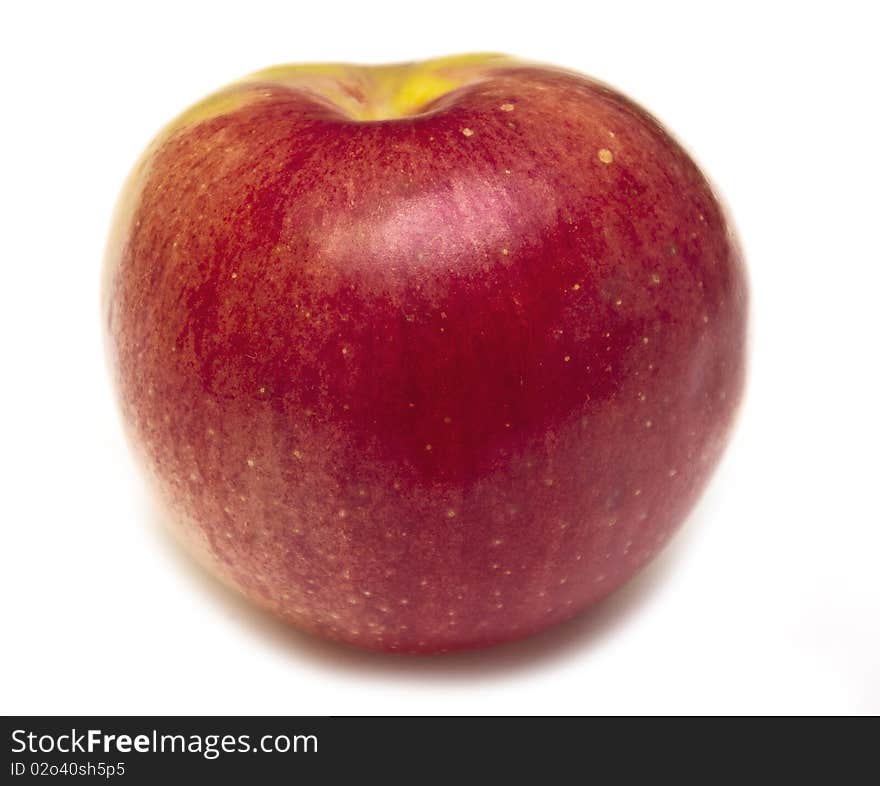 Ripe red apple is isolated on white background