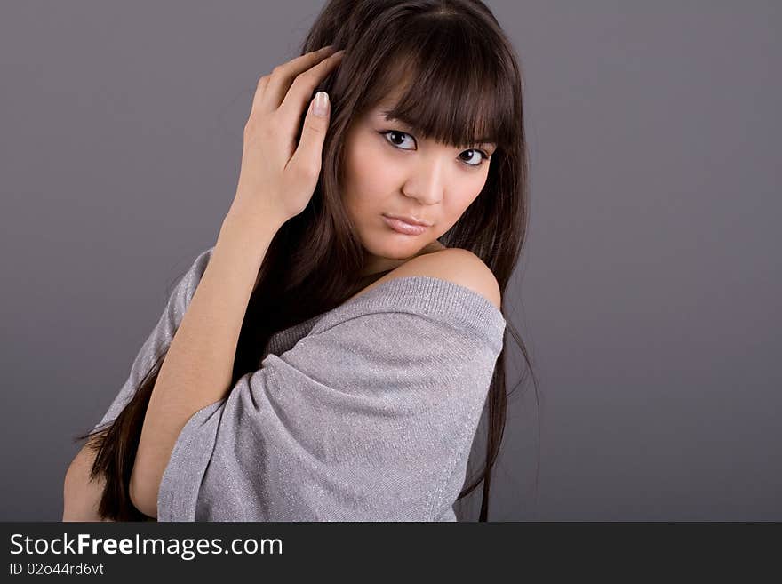 Closeup portrait of a beautiful woman