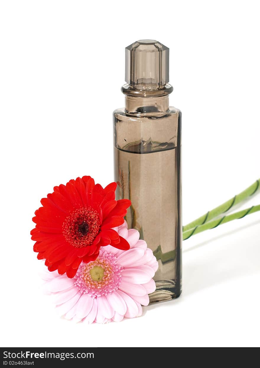 Perfume flask with flowers