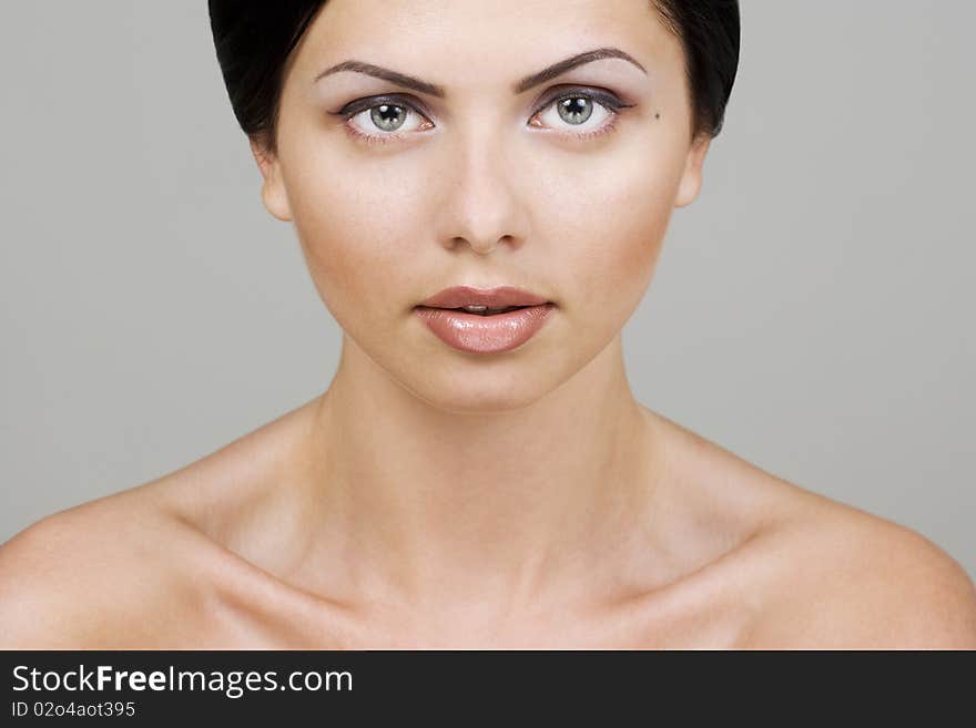 Closeup of a young beautiful woman. Closeup of a young beautiful woman.