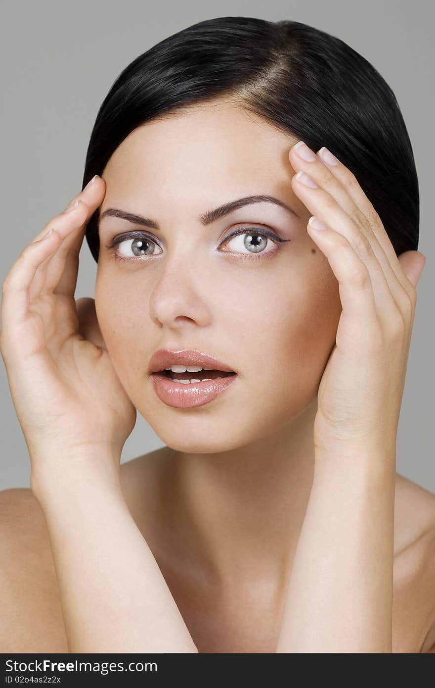 Closeup of a young beautiful woman. Closeup of a young beautiful woman.