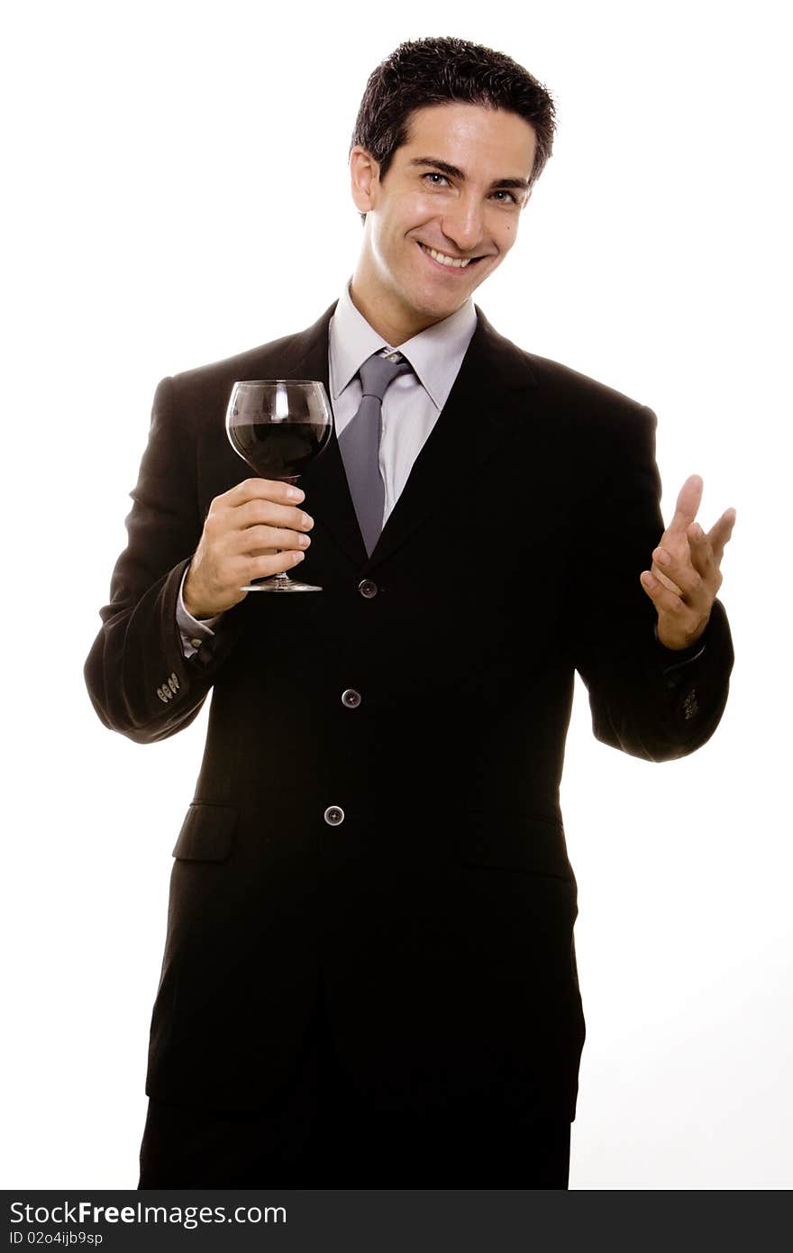 Businessman with wine