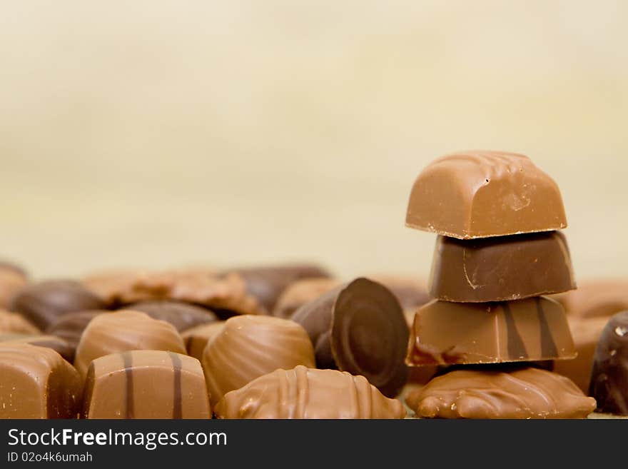 Various dark and milk chocolates