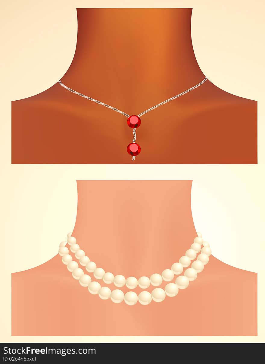 Woman neck, vector illustration, AI file included