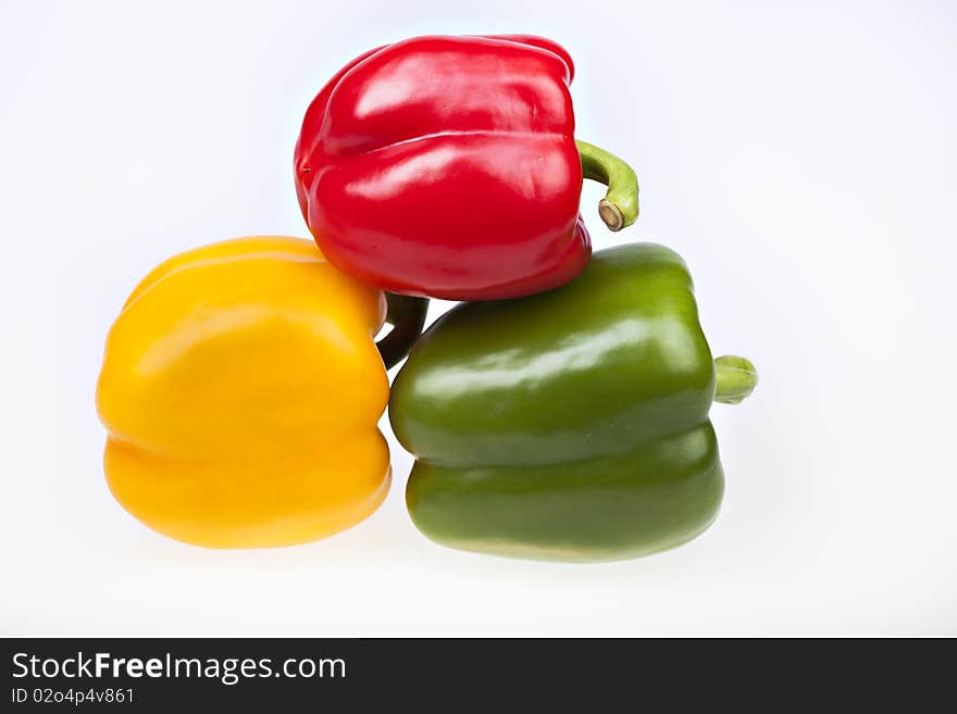 Fresh sweet pepper isolated on white background