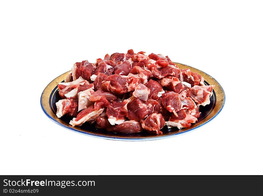 Plate with raw meat