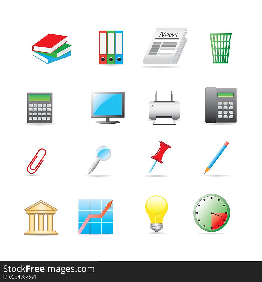 Illustration of icons on business