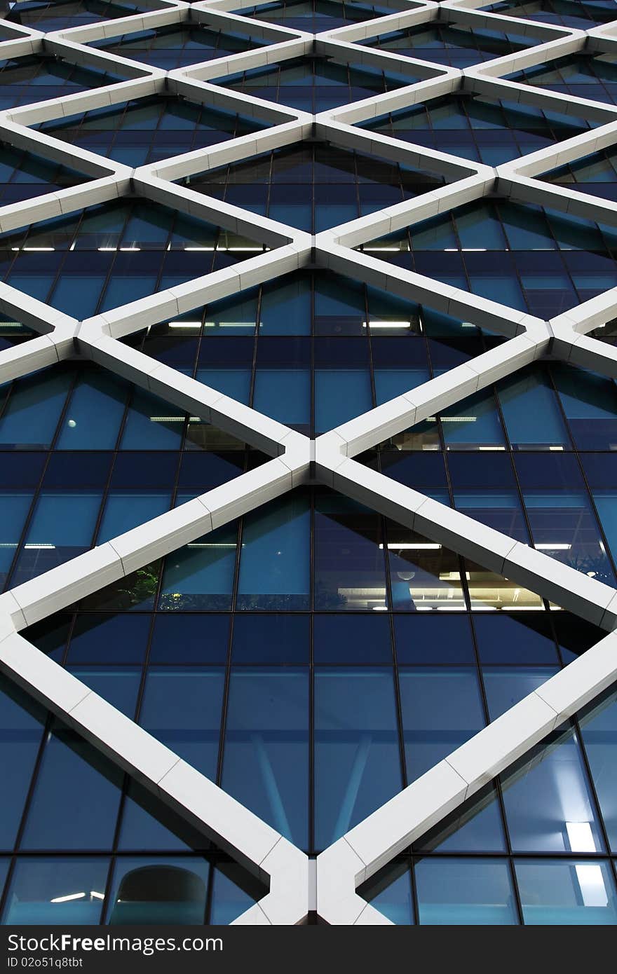 View of a large building exoskeleton supporting structure. View of a large building exoskeleton supporting structure