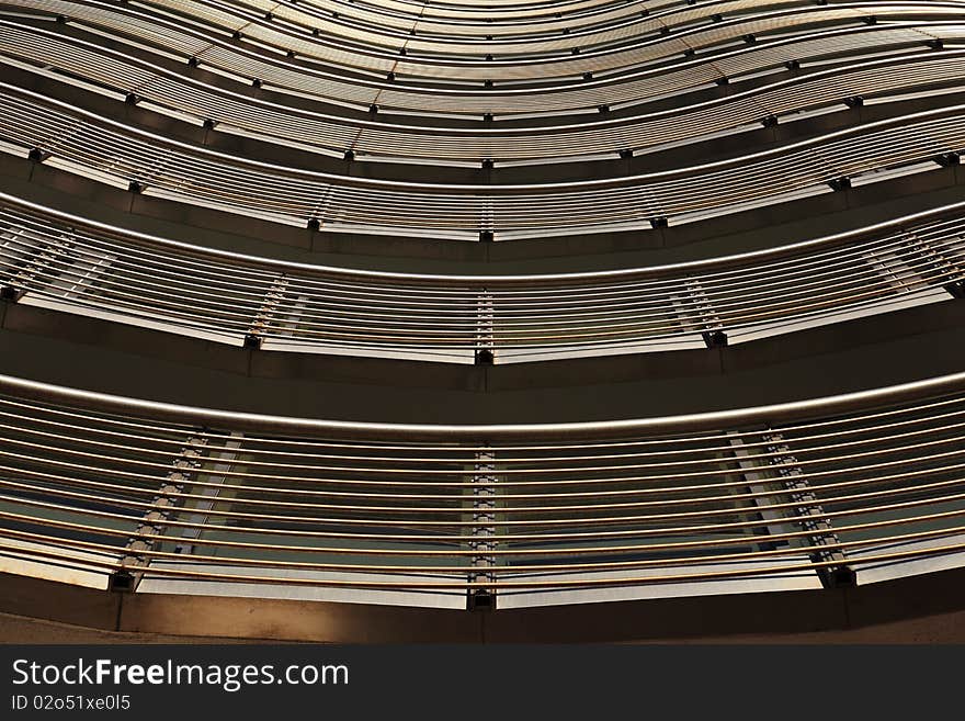 Abstract architecture feature of repeating rails on balconies. Abstract architecture feature of repeating rails on balconies