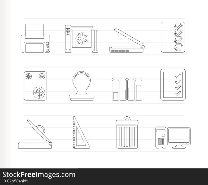 Print industry Icons - Vector icon set