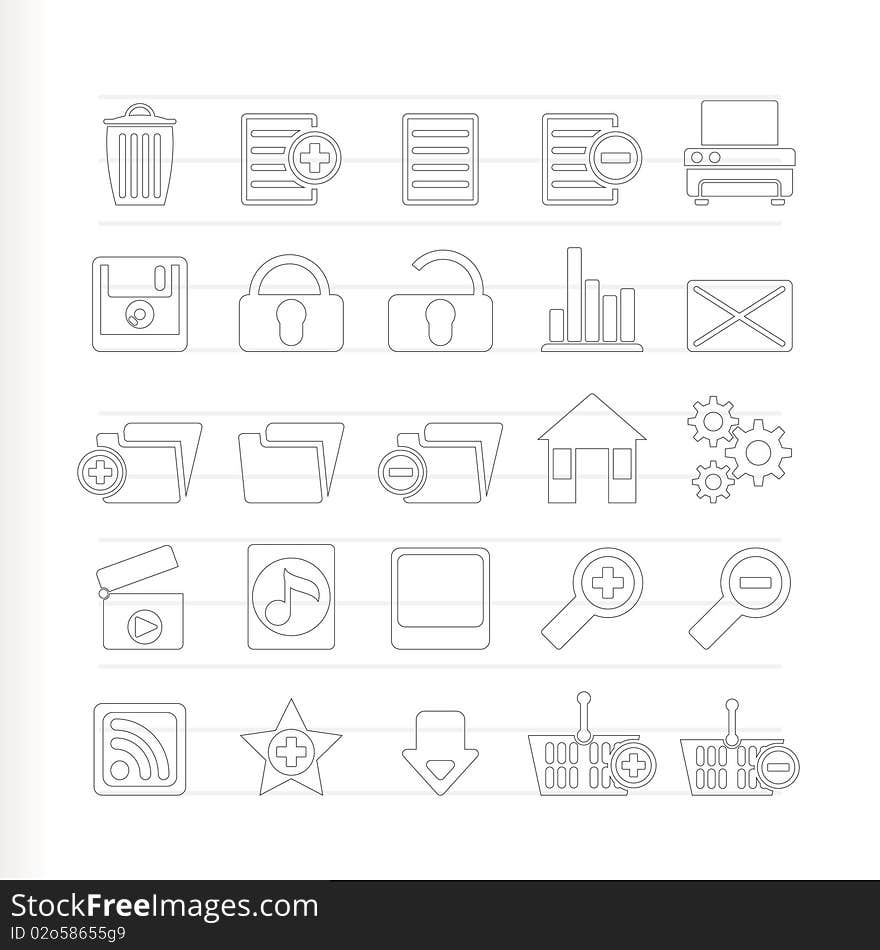 25 Detailed Internet Icons - Vector Icon Set