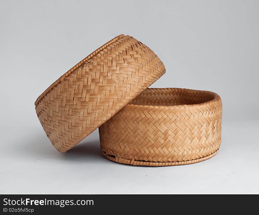 Thai handmade sticky rice  container. Thai handmade sticky rice  container