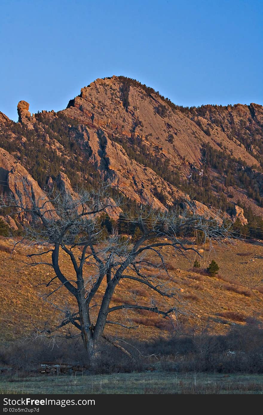 Sunrise On A Mountain Peak Near Boulder, Colorado