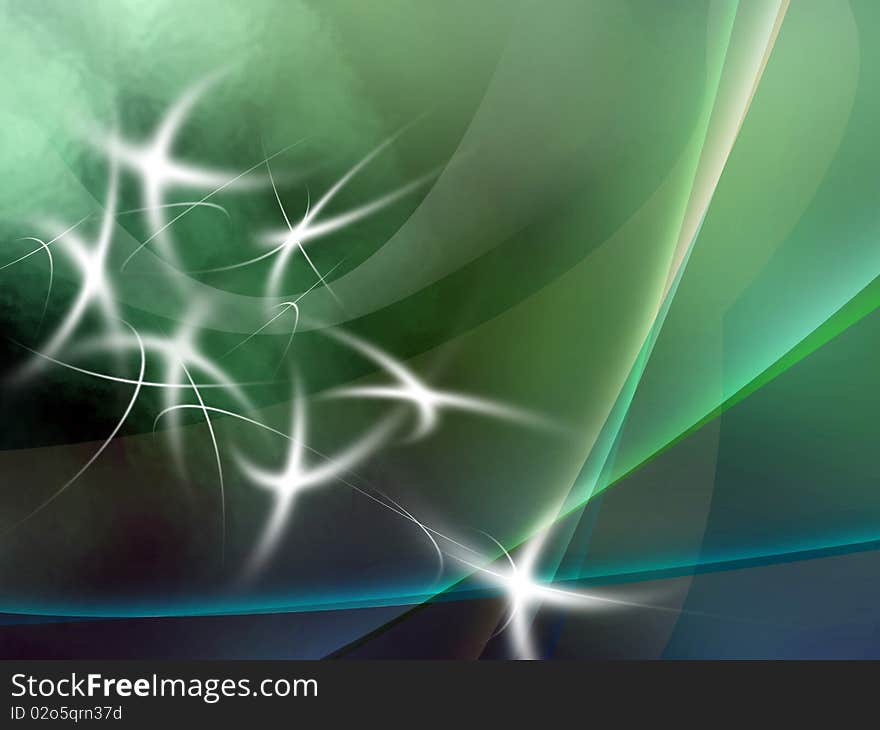 Abstract background with stars and curves