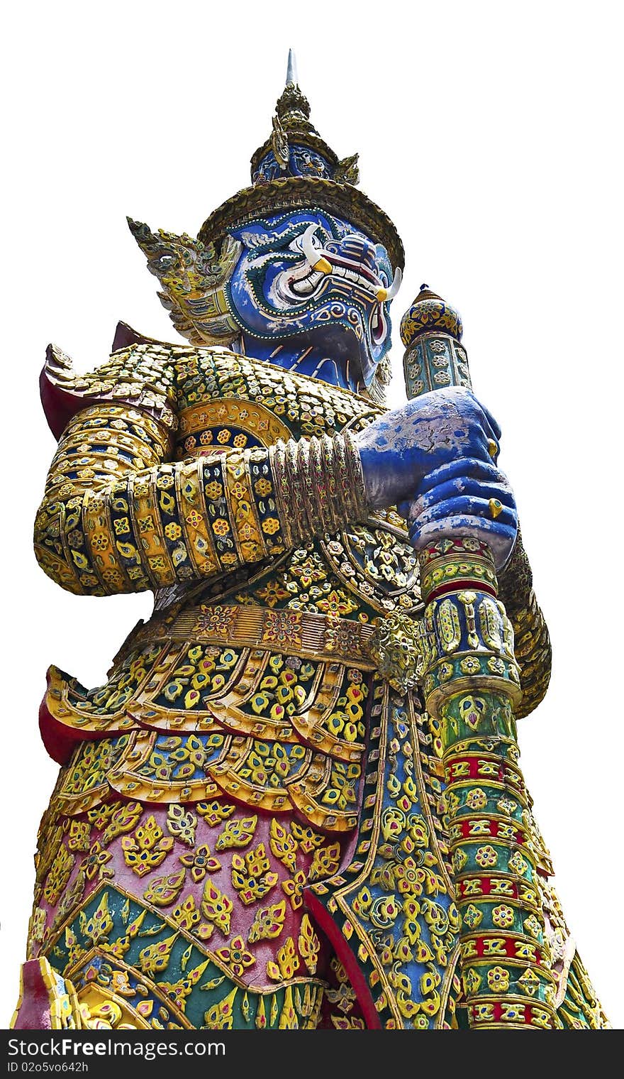 Thai Golden Demon Warrior Isolated ,Thailand