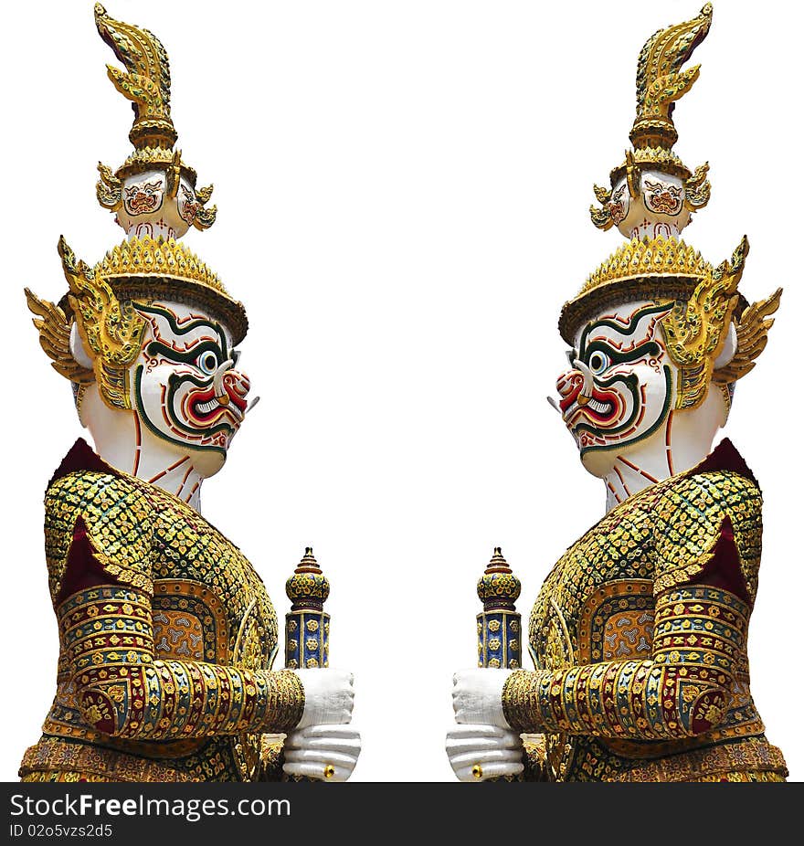 Golden Demon Warrior Isolated ,Thailand