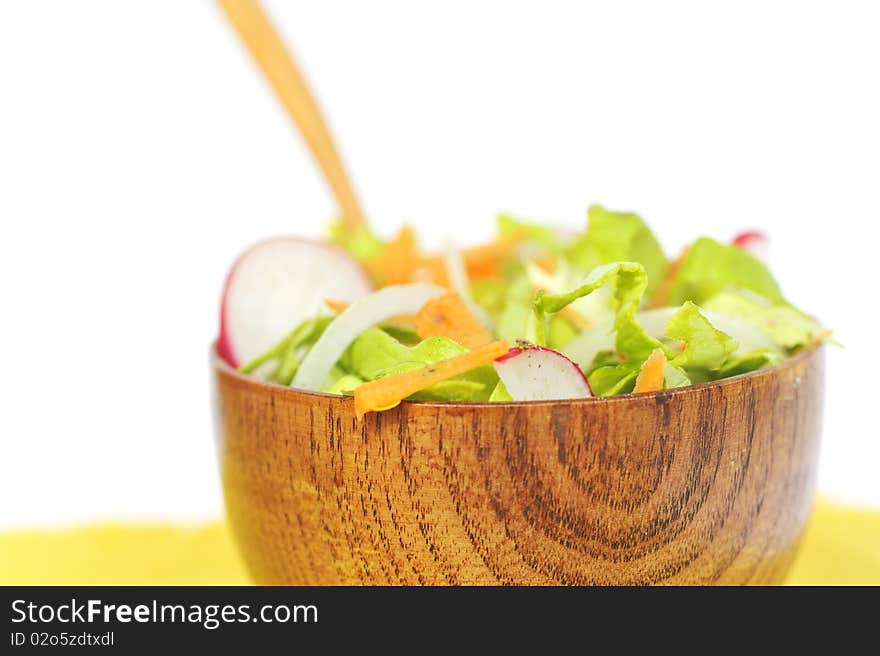 Healthy green Salad isolated on white in studio. Healthy green Salad isolated on white in studio