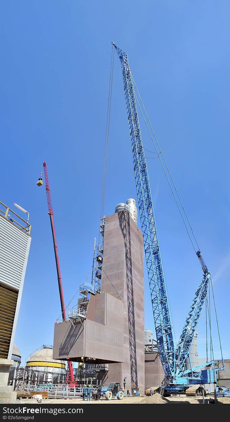 Giant crane  working inside of  steel plant