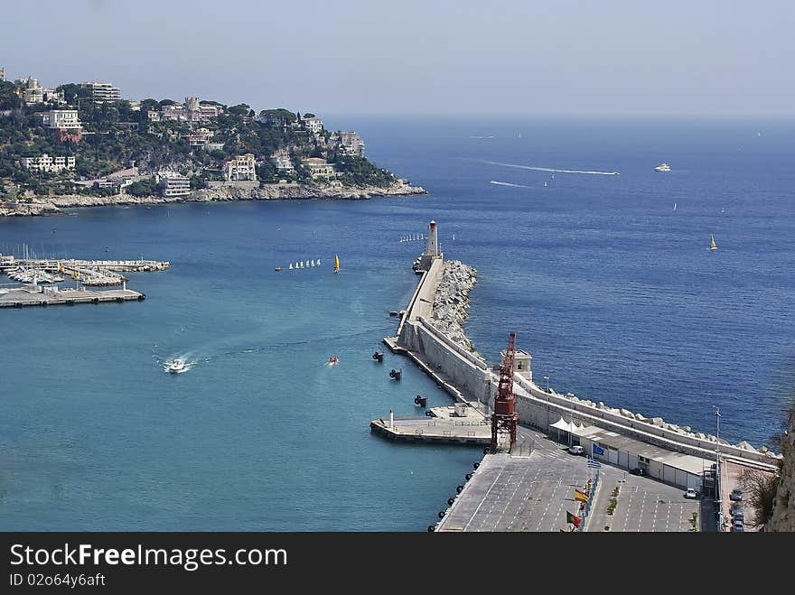 Nice harbour in summer, boats on sea. Nice harbour in summer, boats on sea