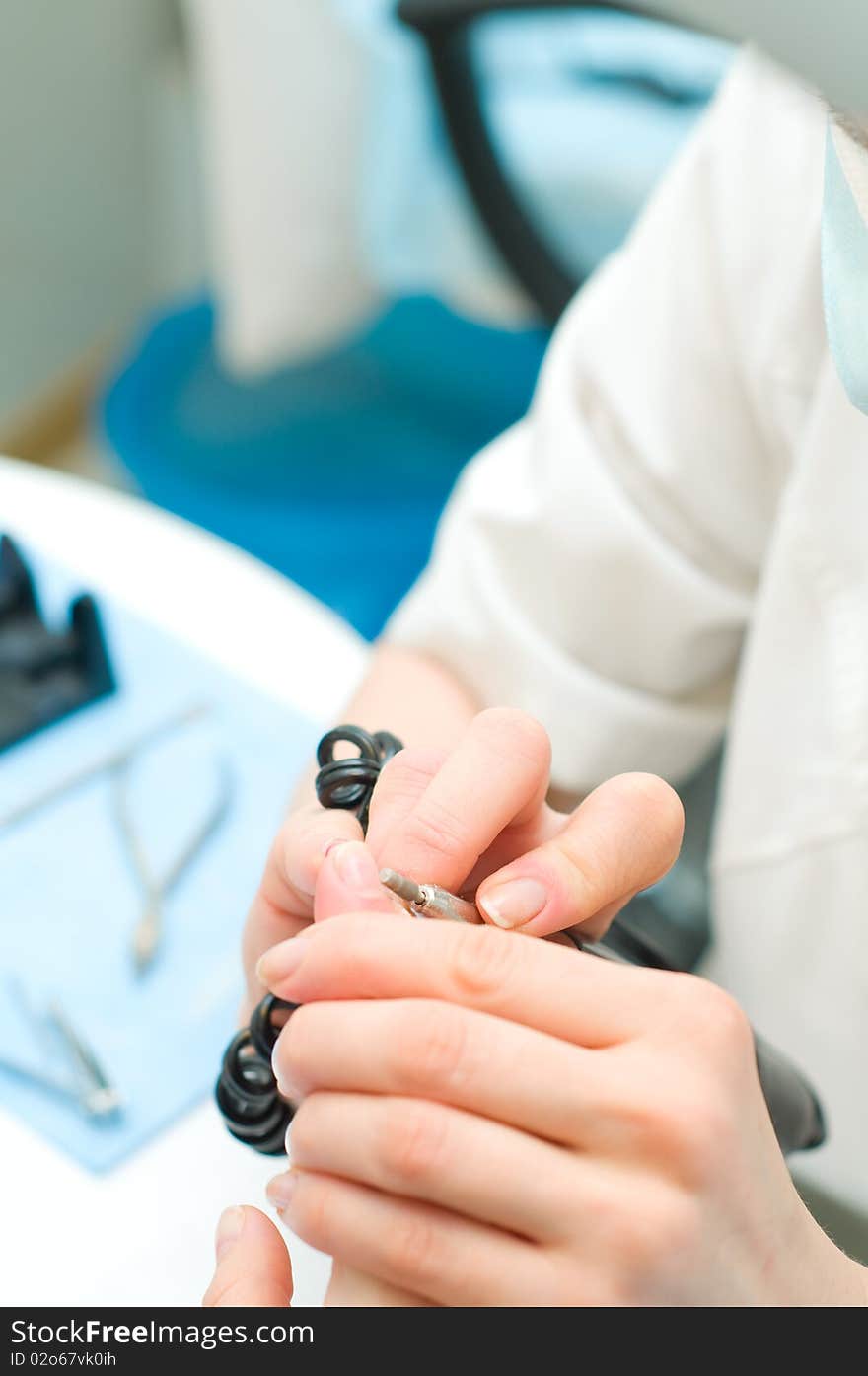 Making beauty: manicure in process