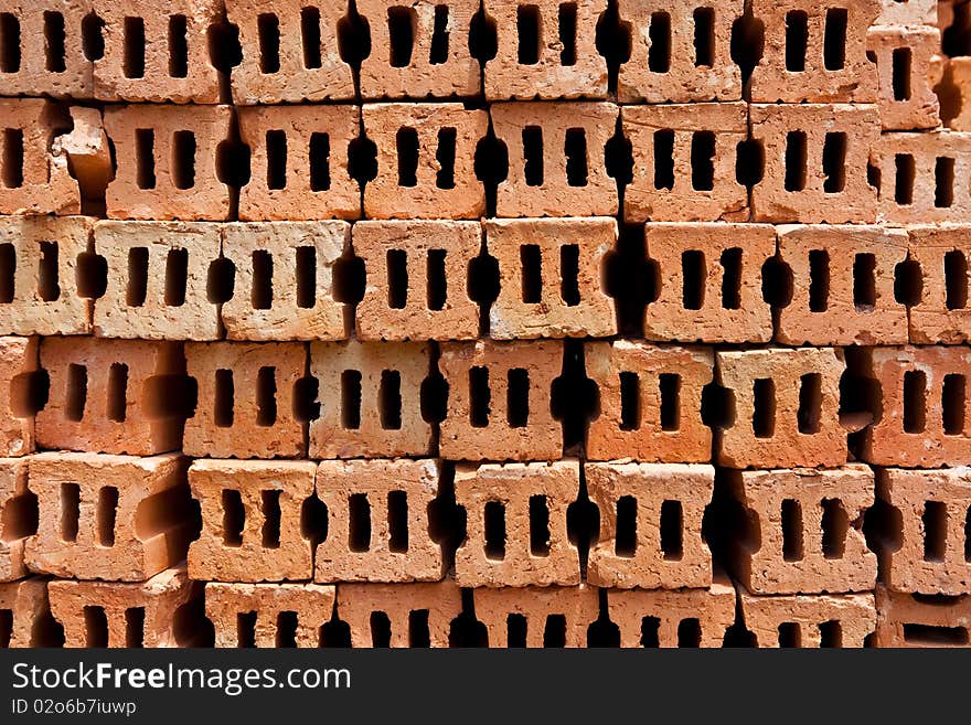 Image of brick texture at a construction place