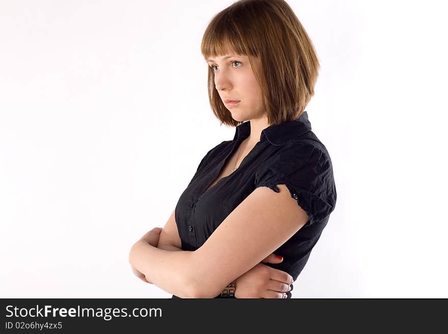 Closeup studio portrait of a beautiful woman. Closeup studio portrait of a beautiful woman