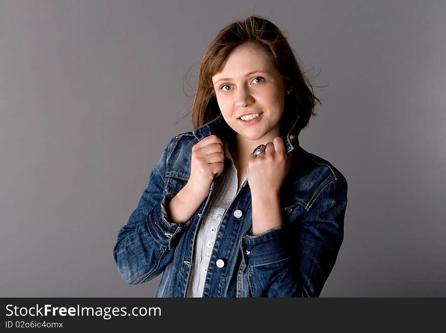 Woman posing in studio