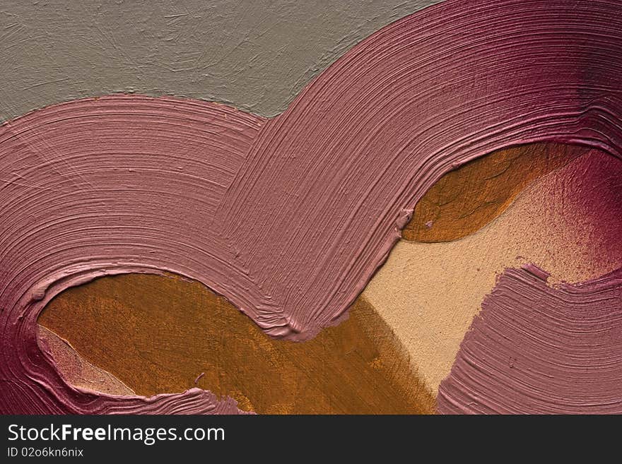 a closeup of an abstract background of thick brush strocks on a wooden surface