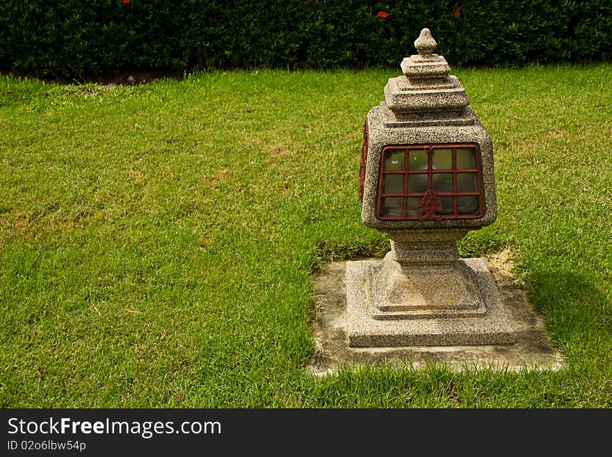 Lamp garden on lawn in thai art. Lamp garden on lawn in thai art