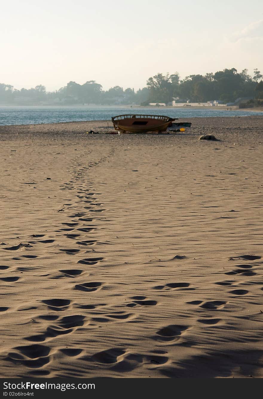 Boat on shore