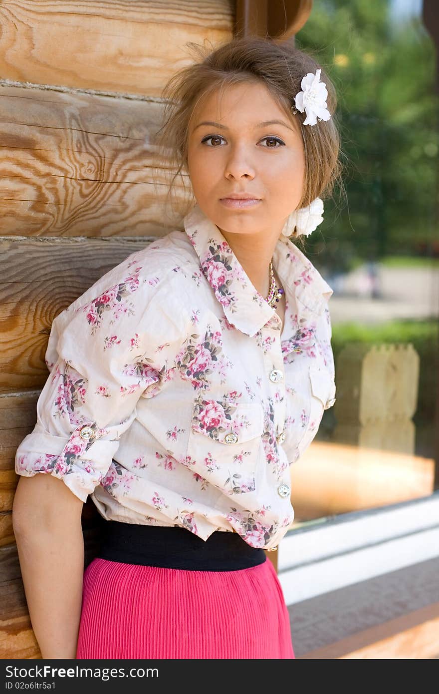 Girl  on a veranda