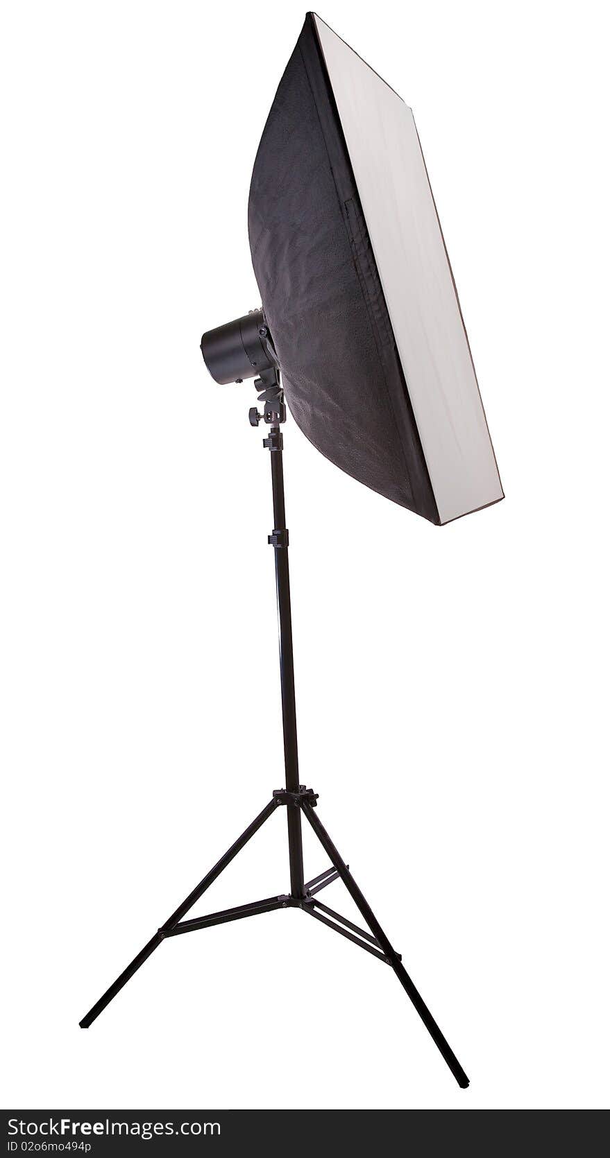 Studio Flash And Soft Box Isolated On White