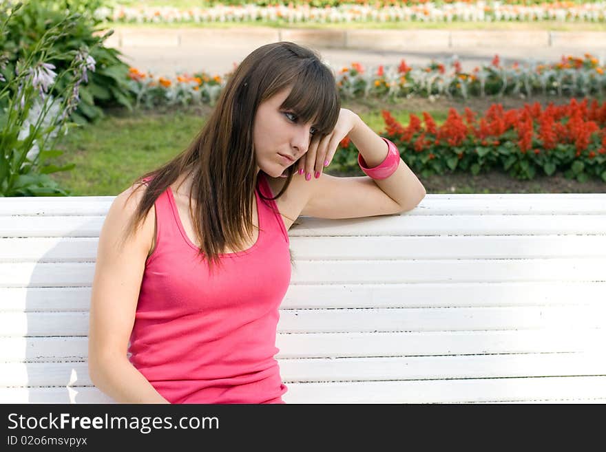 Girl sitting on bench