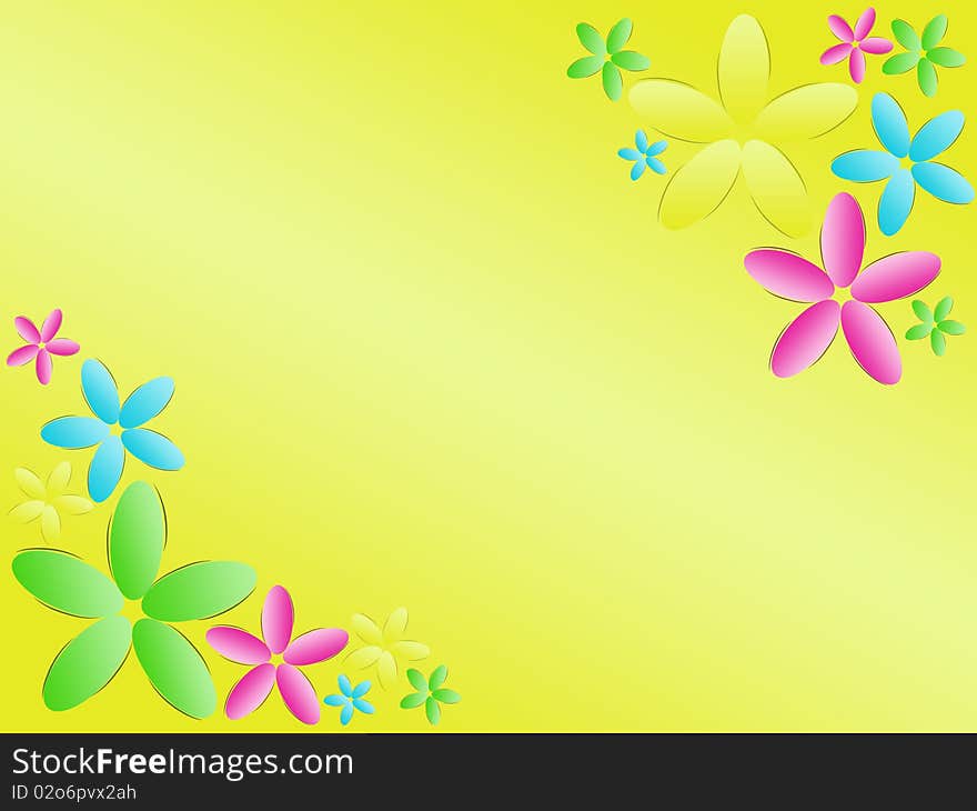 Background with abstract colour flowers. Background with abstract colour flowers