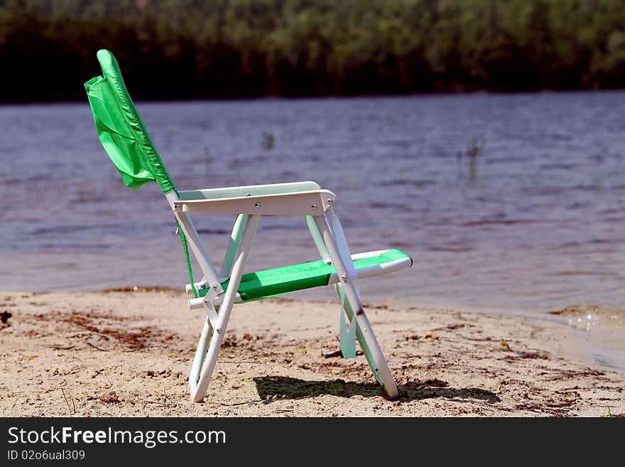 Green beach chair