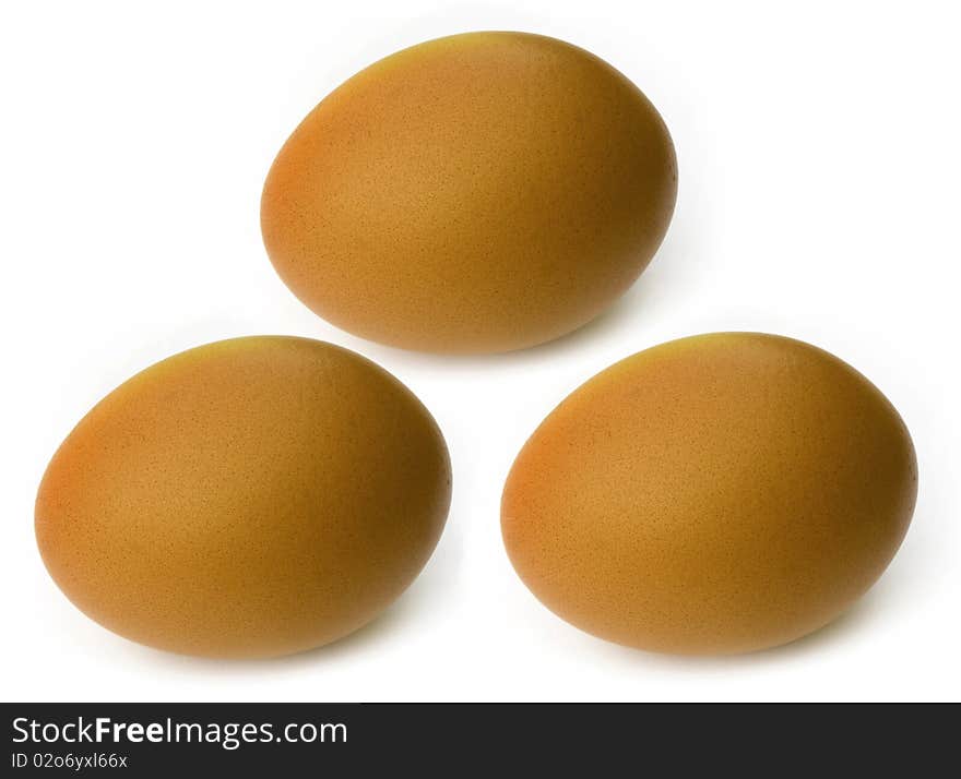 Brown egg isolated on the white background