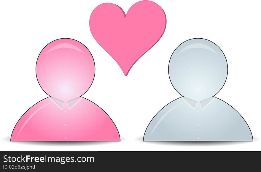 Web buddy icons with a heart