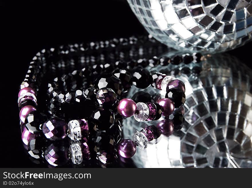 Beads with disco ball