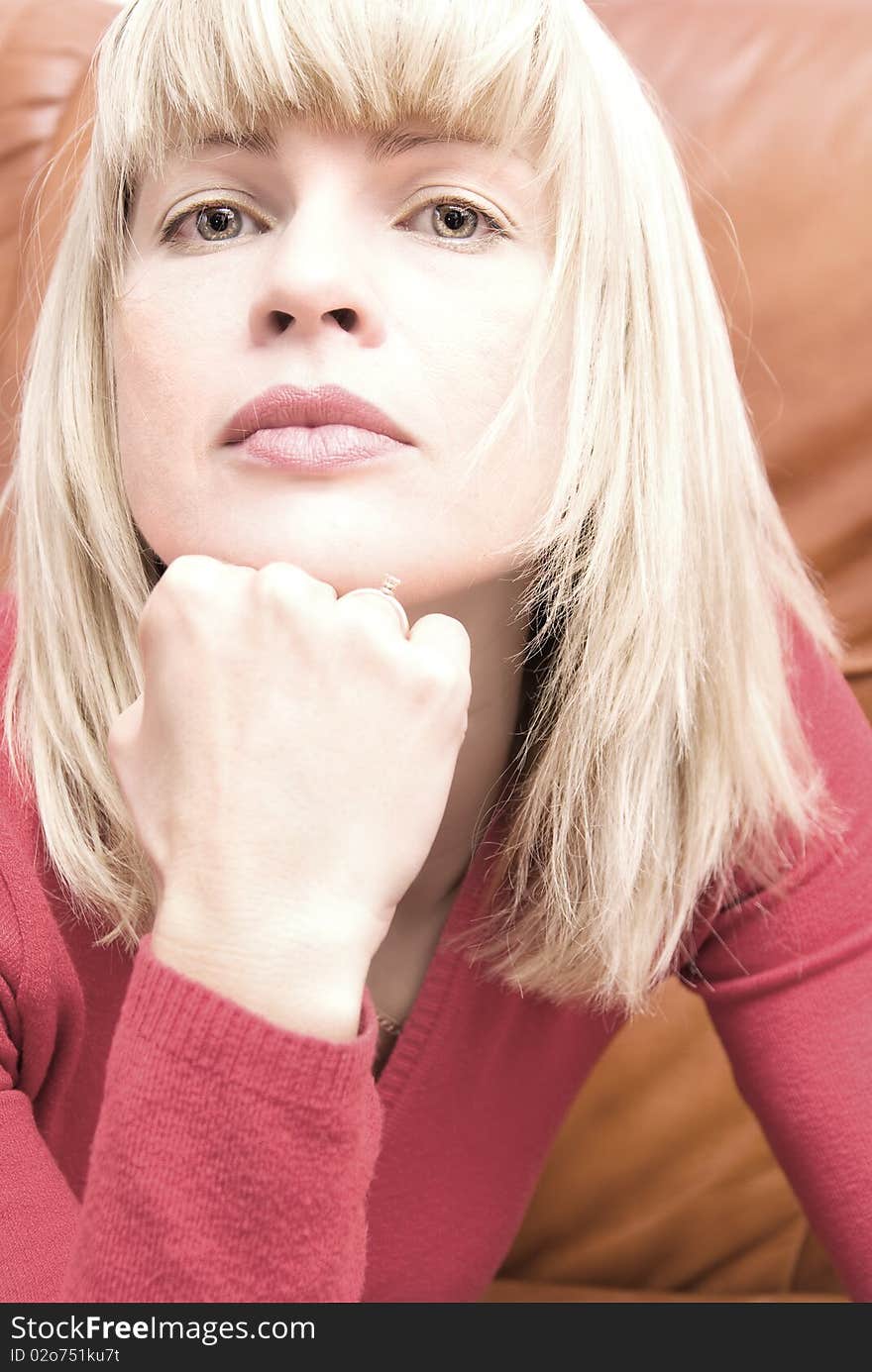 Portrait of a girl in red