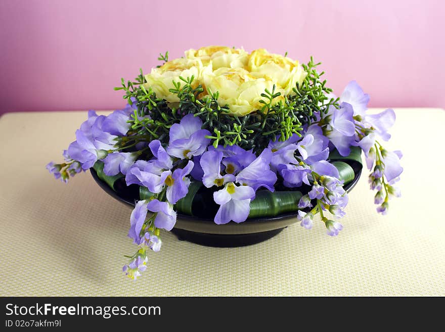 Under clean background decoration artificial flower