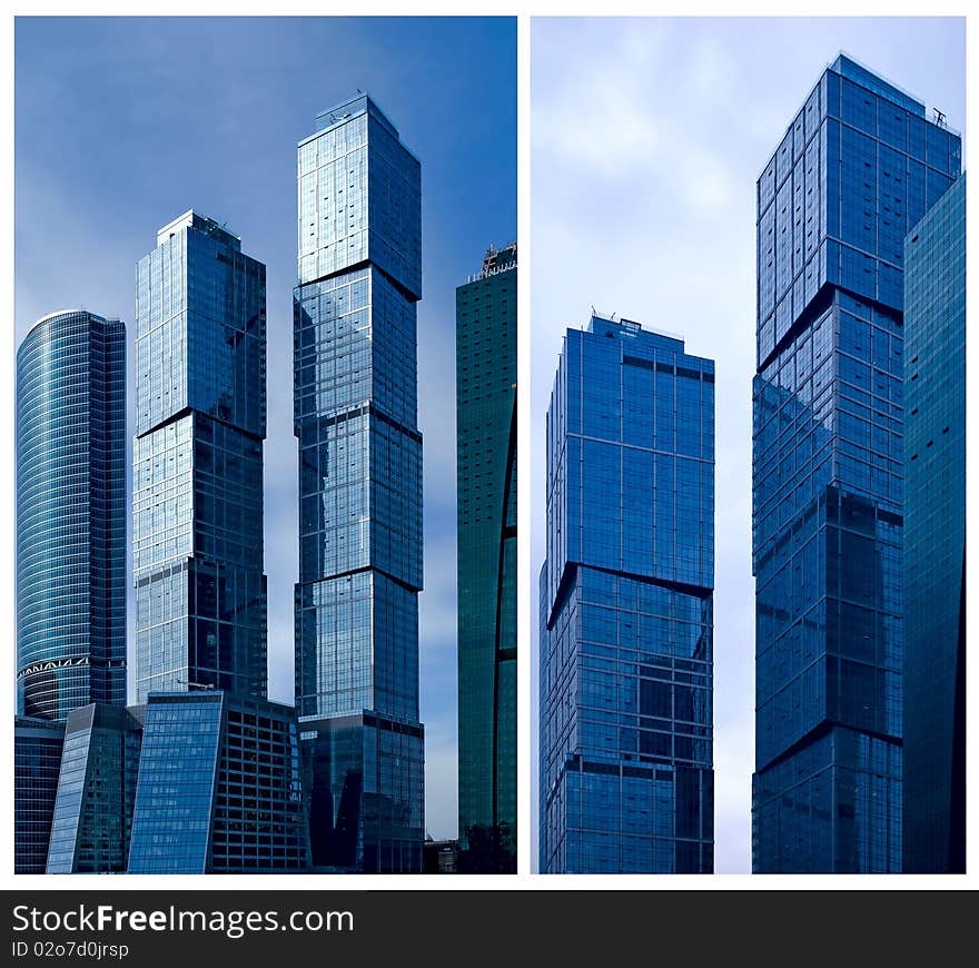 Moscow City Business Center. Collage.