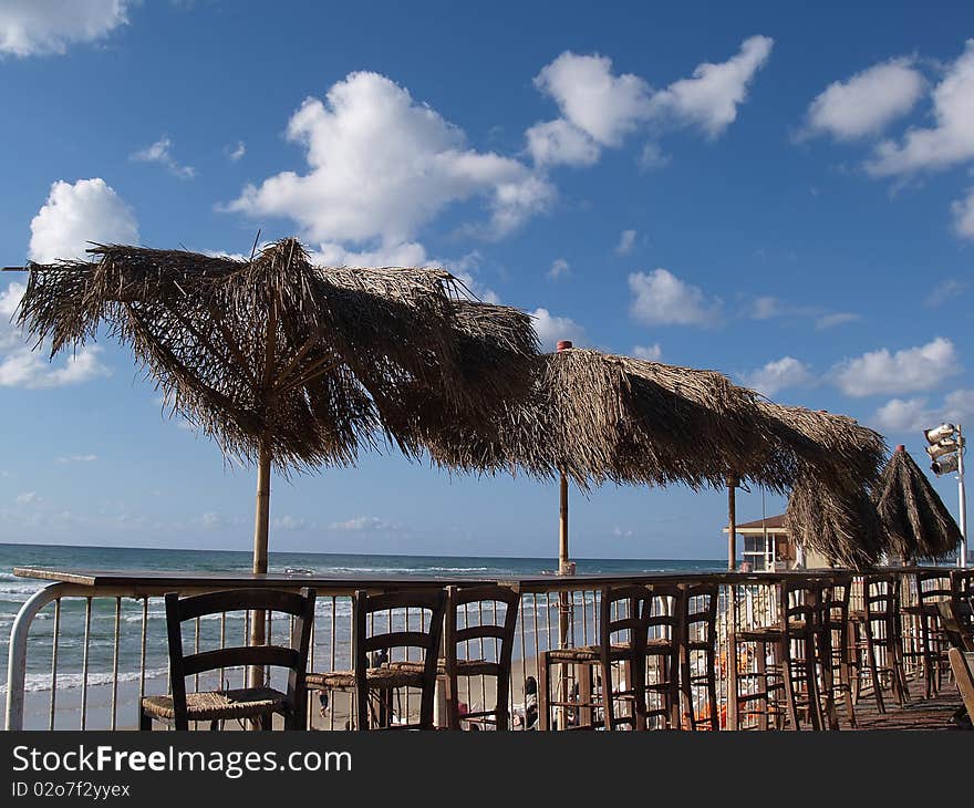 Cafe on a tropical beach