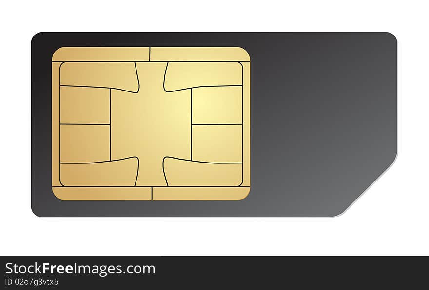 Sim card on white background