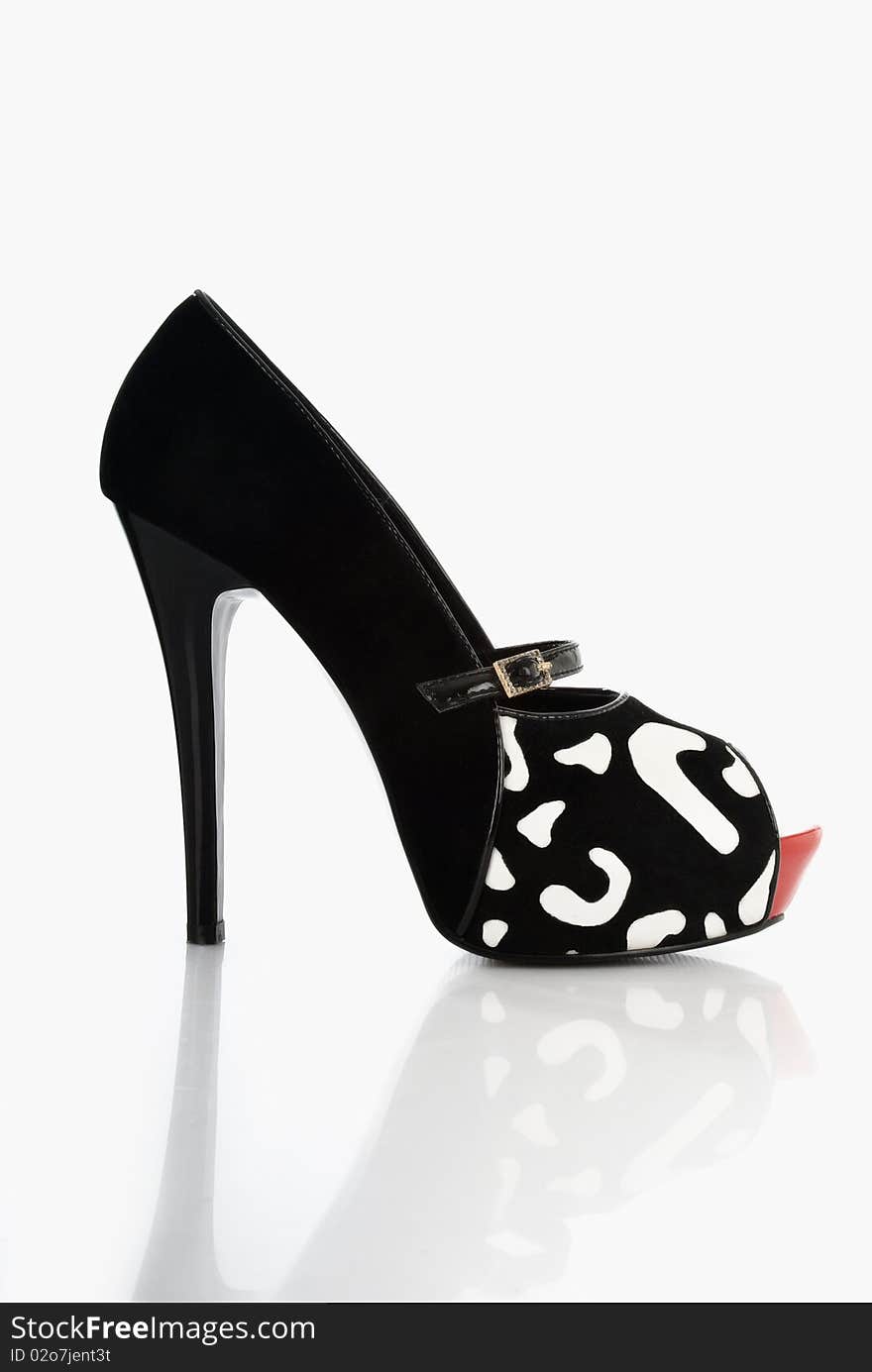 Black and white women shoe. Black and white women shoe