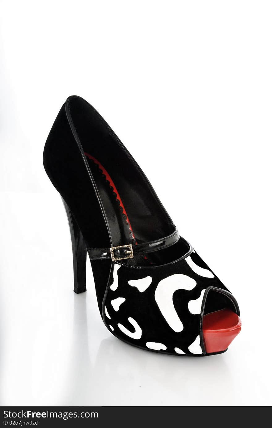 Black and white women shoe. Black and white women shoe