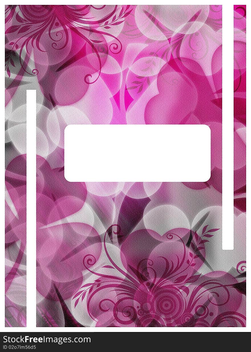 A beautiful invitation card in pink and white flowers background