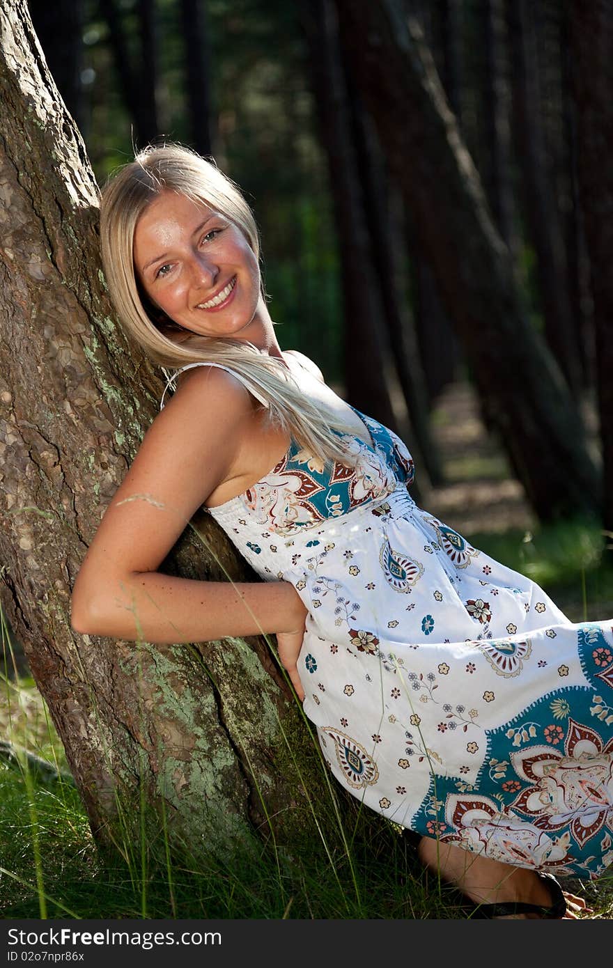 Atural caucasian blond woman portrait