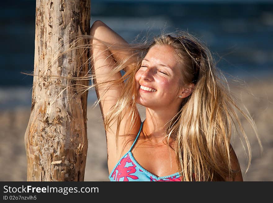 Atural caucasian blond woman portrait