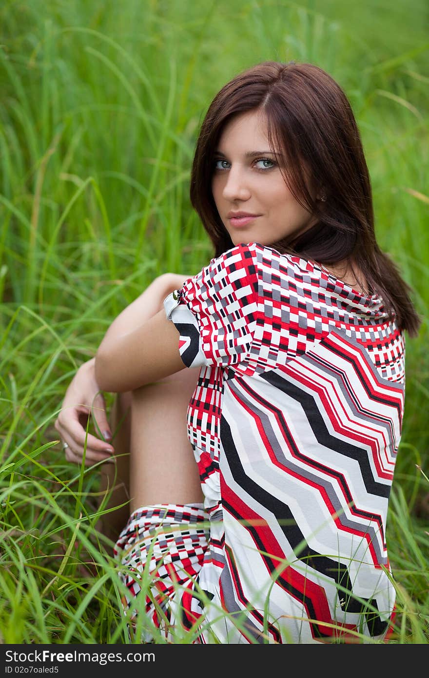 Brunette girl in the park