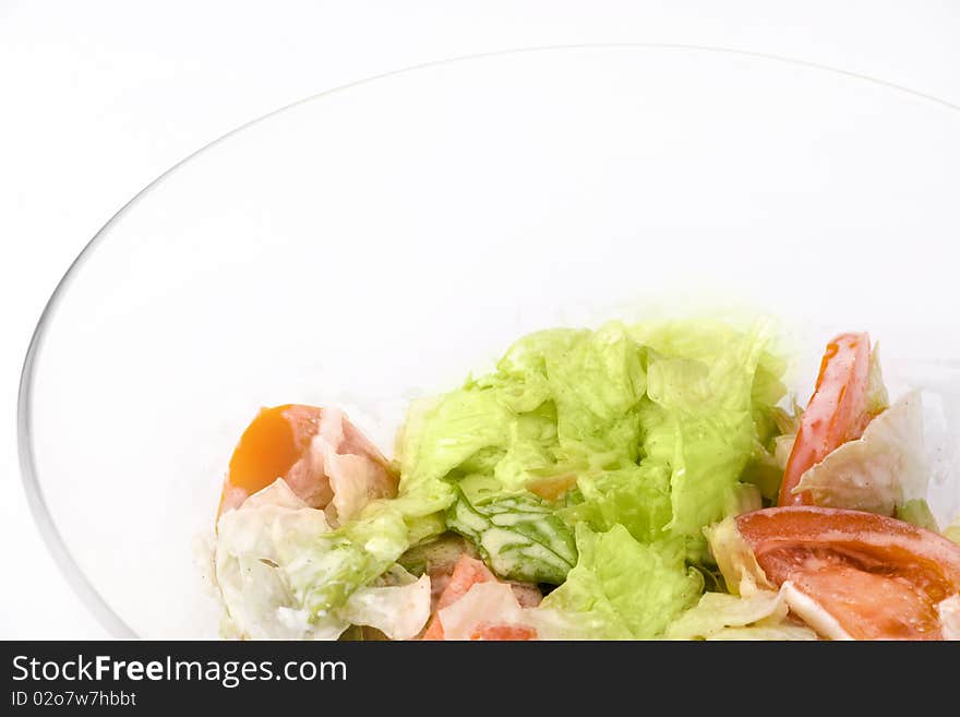 Vegetable salad, with tomato and spring salad